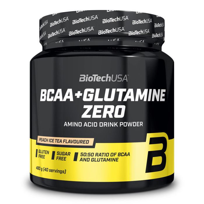 BioTechUSA+BCAA + Glutamine Zero, Thé glacé à la pêche 480 g
