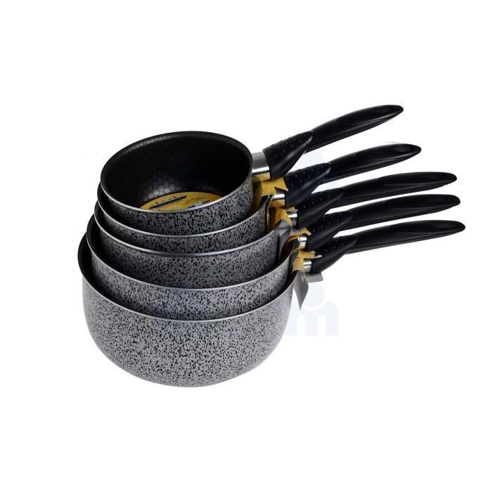 Série de 5 Casseroles - TITANIC PRODUCTION  - Antiadhésives - Aluminium et inox - Compatibles induction