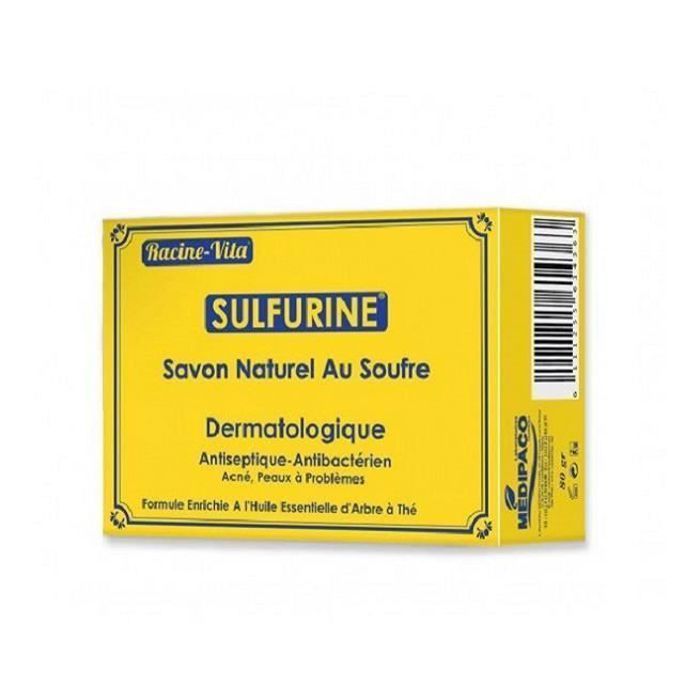 Savon - RACINE-VITA - Soufre - 80gr - Sans parabène - Tous types de peau
