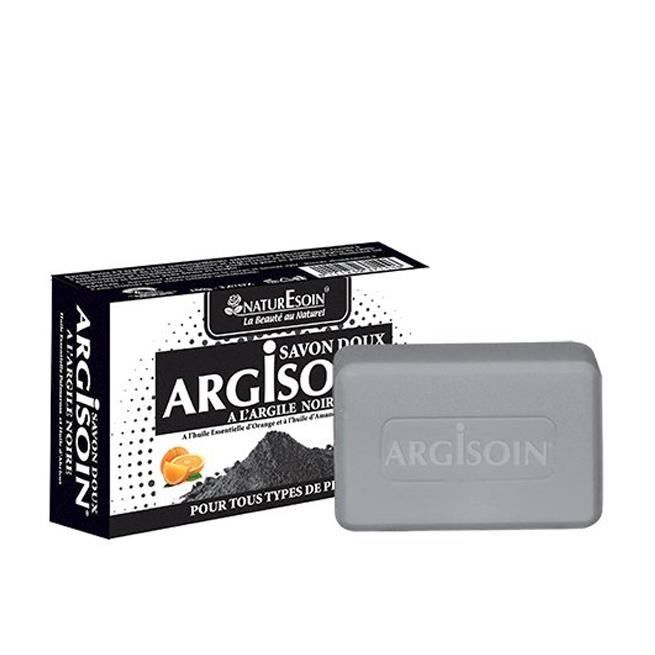 NaturEsoin Argisoin Savon à l'Argile Noire- 125 G