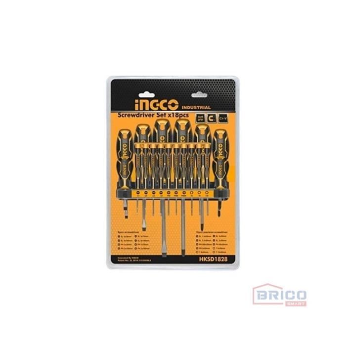 Set de 18 tournevis et tournevis de précision - INGCO