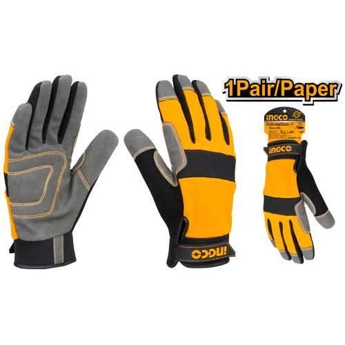 INGCO GANTS DE MÉCANICIEN - HGMG01-XL - Noir - Jaune