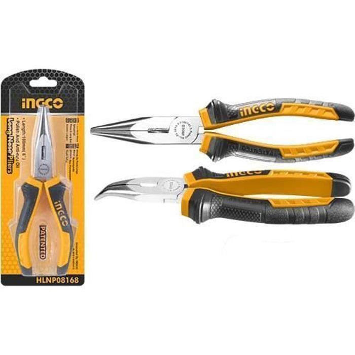 Pince à bec coudé 160mm - HBNP08168 - INGCO
