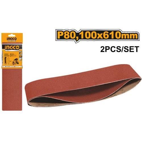 INGCO Jeu feuilles abrasives pour ponçage 2pcs 100*610mm - BSP020801