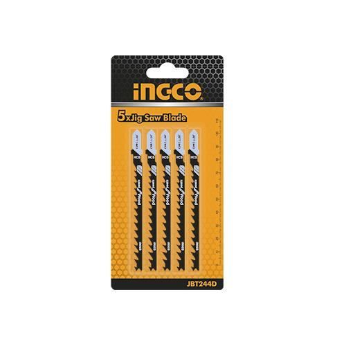 Lames de scie sauteuse - INGCO - 5 lames - Longueur 74 mm - Couleur noire - Pour bois