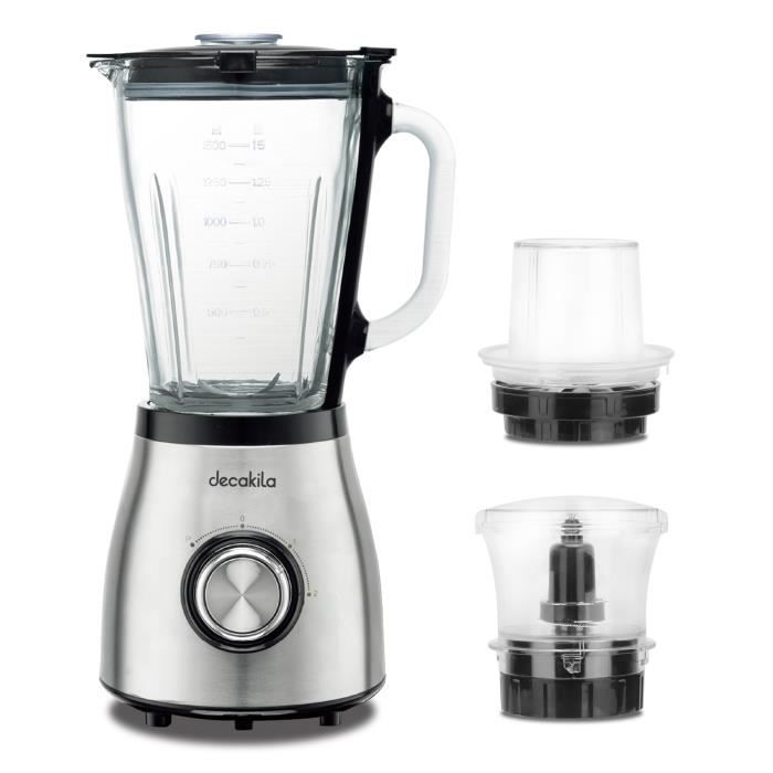 Mixeur Blender - DECAKILA - 600W - 1.5L - Inox - Verre - 2 Vitesses