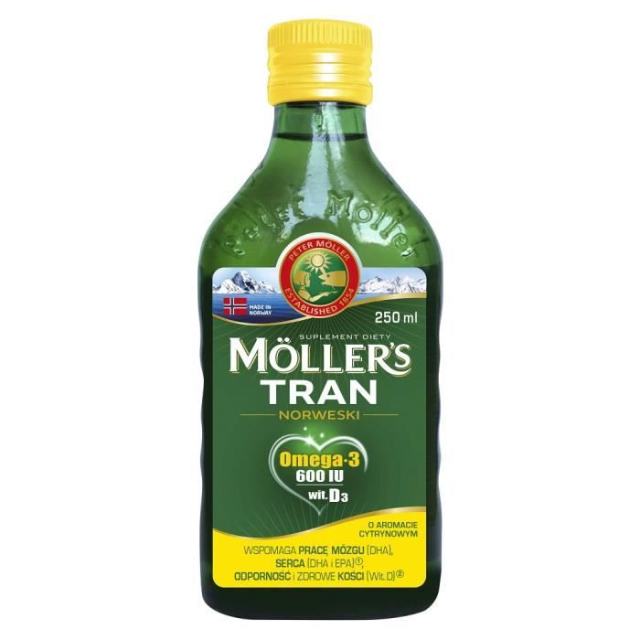 Tran Norweski suplement diety Cytrynowy 250ml
