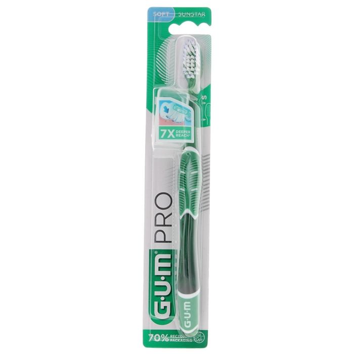 Brosse à dents - Gum - Technique Pro Compact - Souple - Hygiène bucco-dentaire - Brins effilés