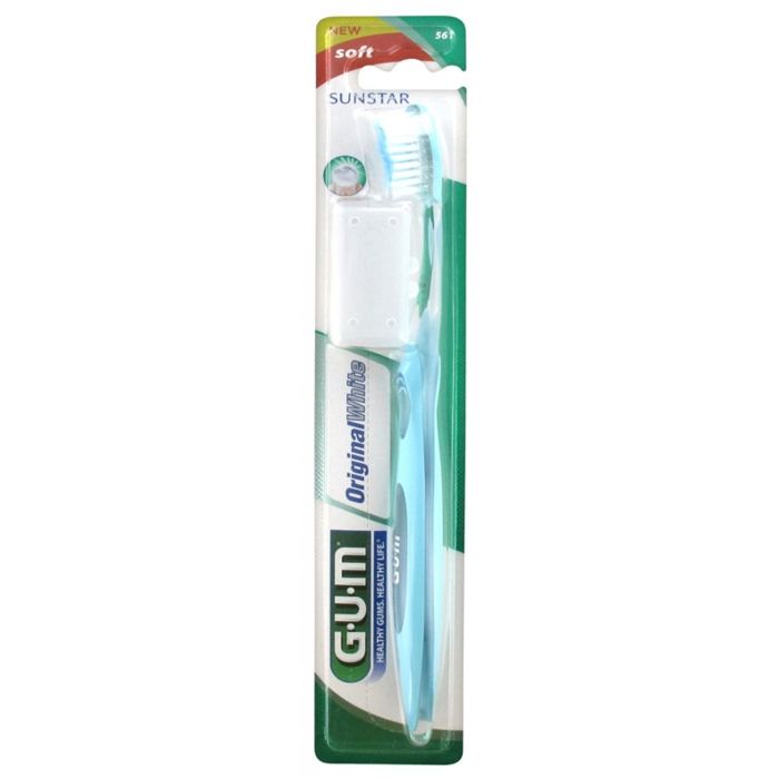 Brosse à dents - Gum - Original White - Compacte - Souple - Hygiène bucco-dentaire