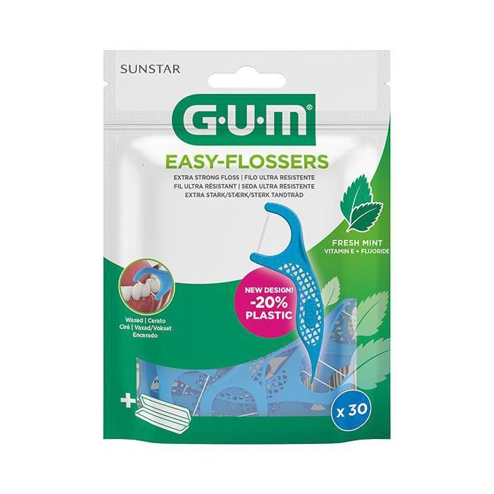 Gum Fil Dentaire Easy Flossers Ciré Menthe Fraîche 30 unités