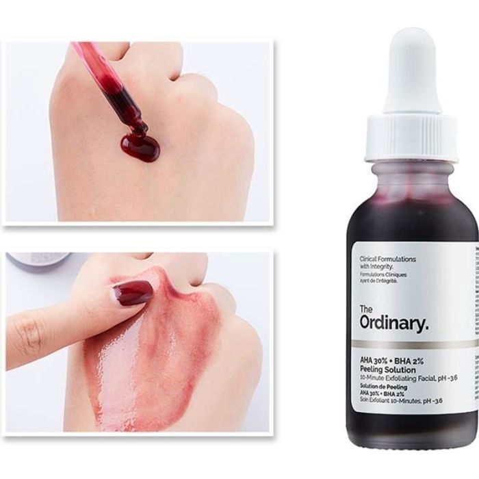 The ordinary Peeling Solution exfoliant visage 10 minutes AHA Ordinaire 30% + BHA 2% 30ml sérum pour le visage Enlever L'acné