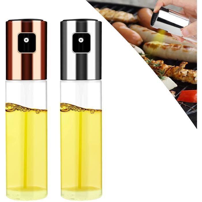 Vaporisateur Huile,Pulvérisateur d'Huile d'olive Huile/Vinaigrette Distributeur,Sauce Vaporiser,Bouteille d'Huile,pour BBQ-2pcs