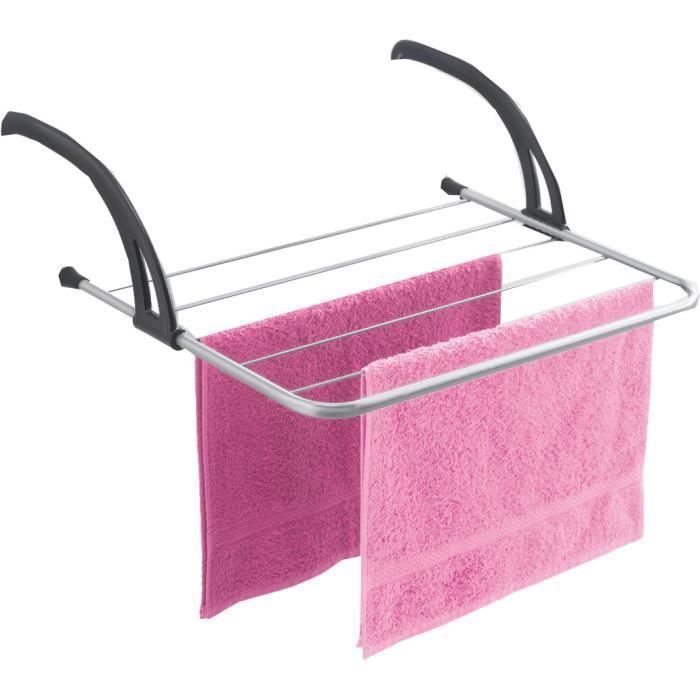 Tomado support de séchage Favonio 51 x 38 x 17 cm 3 mètres acier argenté