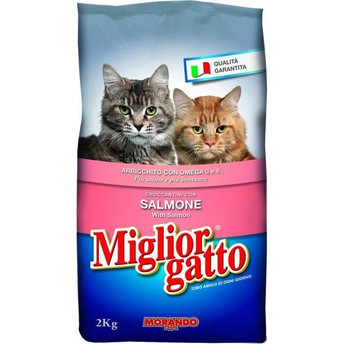 Migliorgatto croquettes au saumon pour chat 2 kg 10521 morando