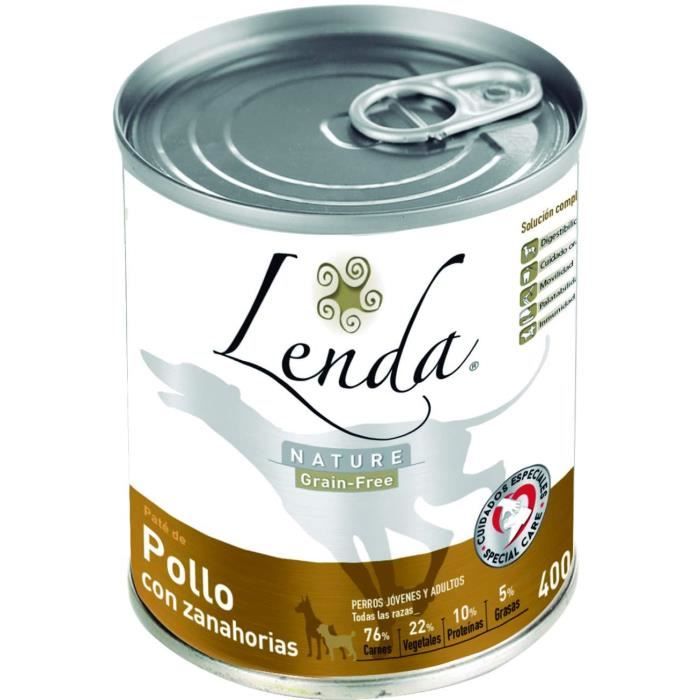 Alimentation Humide Pour Chiens - Lenda - Poulet Avec Carottes - 400 Gr