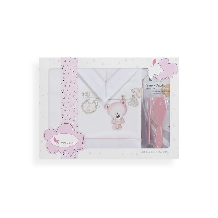 Coffret Tendresse ours + Peigne et brosse-Rose