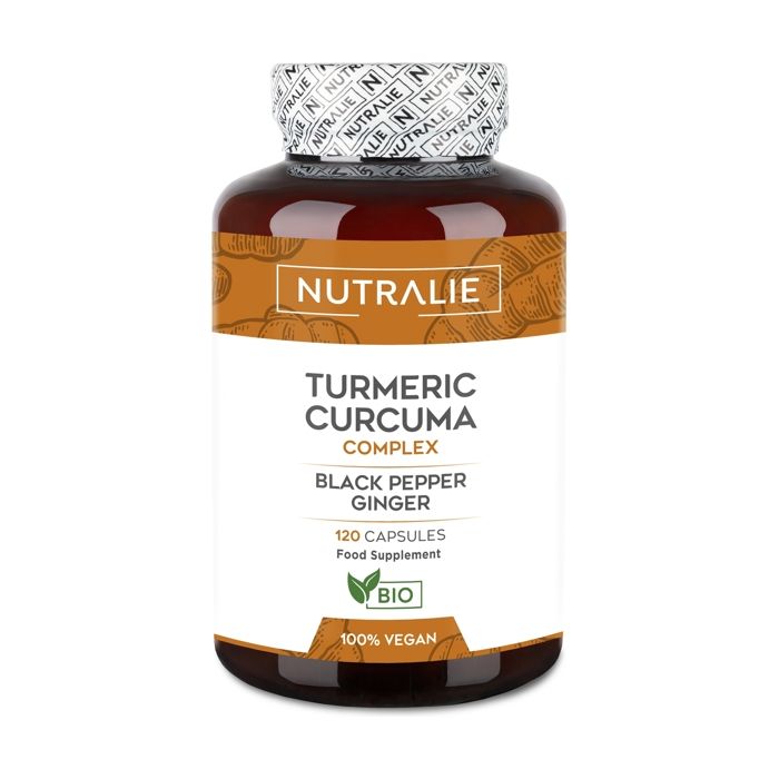 CURCUMA BIO 100% naturel - Anti-inflammatoire et antioxydant naturel - Aide les articulations - 120 Gélules NUTRALIE