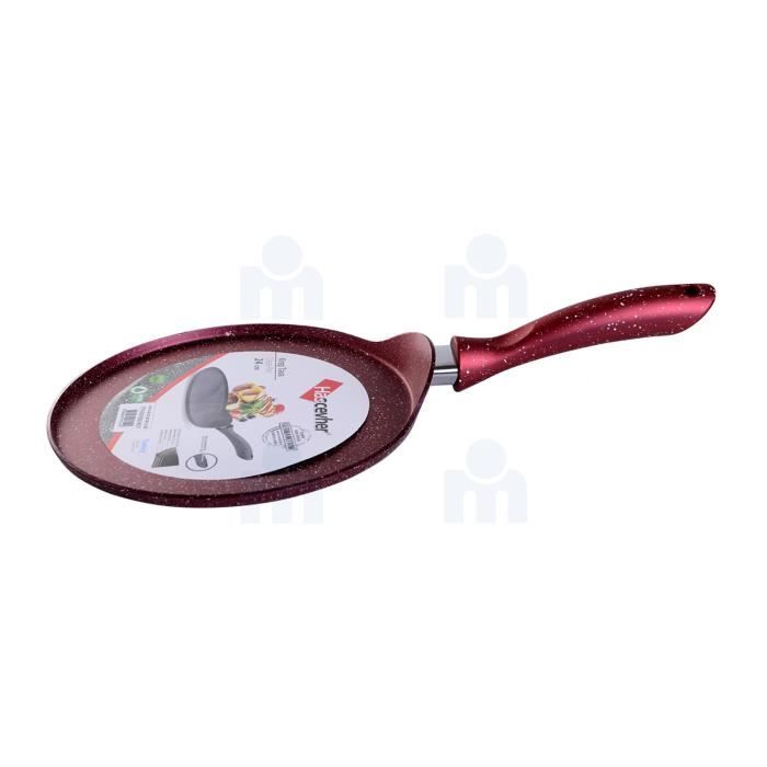 Crêpière en granit 24cm épaisseur 3 mm rouge HASCEVHER