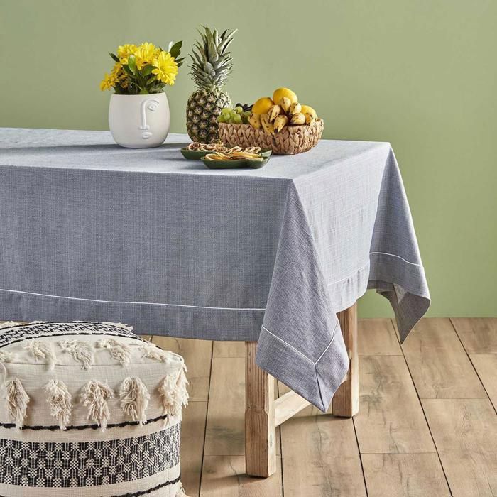 Nappe de table - BELLA MAISON - 160x160 cm - Bleu foncé - 51% Polyester - 49% Coton