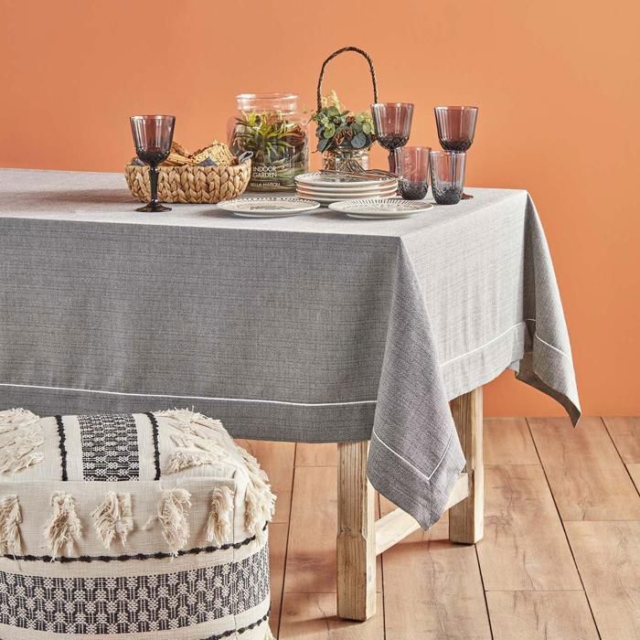 Nappe de table - Bella Maison - 160x250 cm - Noir - Rectangulaire - Lavable