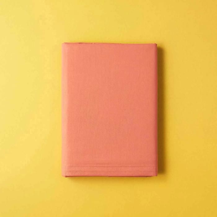 Drap housse - BELLA MAISON - Rouge brique - 100x200 cm - Bonnet 35 cm - Uni