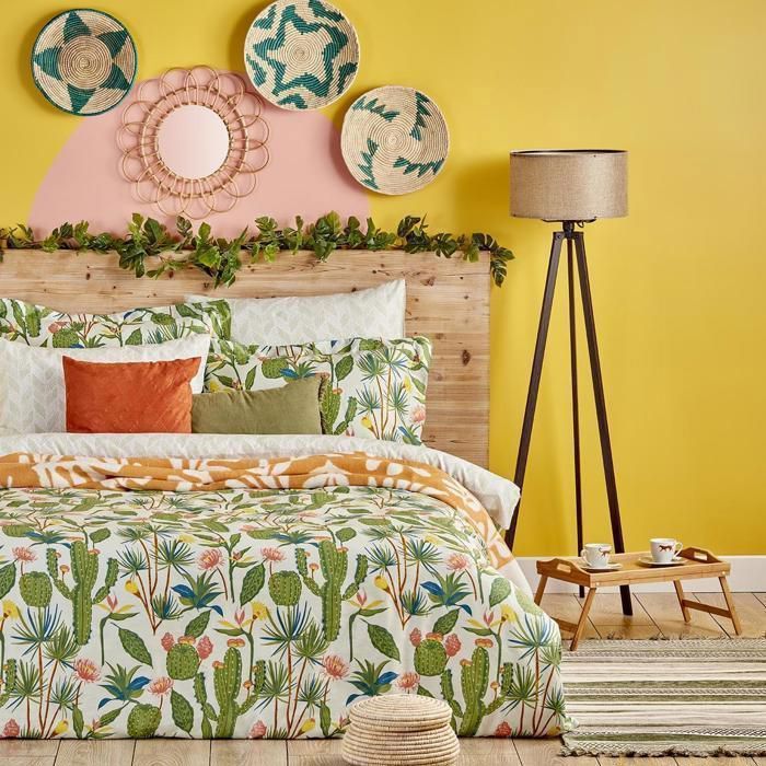 Housse de couette double - BELLA MAISON - 200x220 cm - 100% coton - Certifié OEKO-TEX - Vert