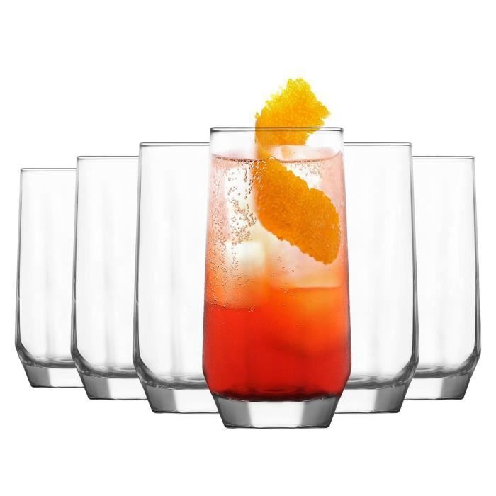 Verres Highball - LAV - 6x 215ml - Verre Clair - Compatible Lave-Vaisselle - Design Contemporain