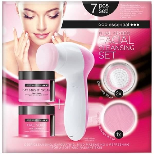 Kit nettoyant visage anti âge - 50 ml exfoliant - 50 ml crème - Tous types de peau - Jour et Nuit