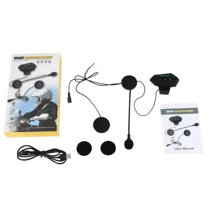 Kit Mains-Libres - Bluetooth 4.2 - Oreillette 1set - Rechargeable USB - Pour Moto