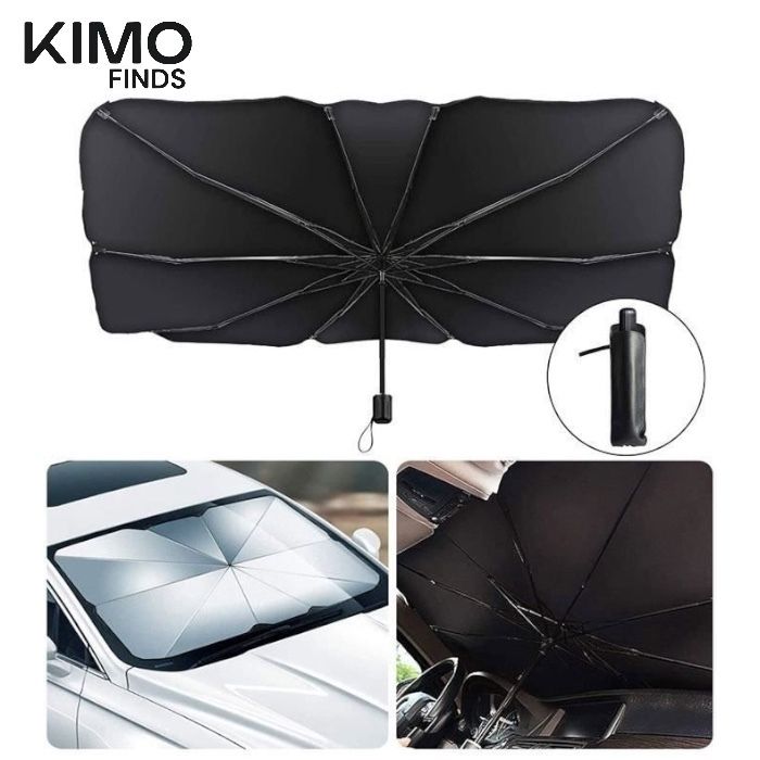 Pare-soleil pour voiture - Multifonctionnel - 130x79 cm - Protection UV - Pliable - Noir