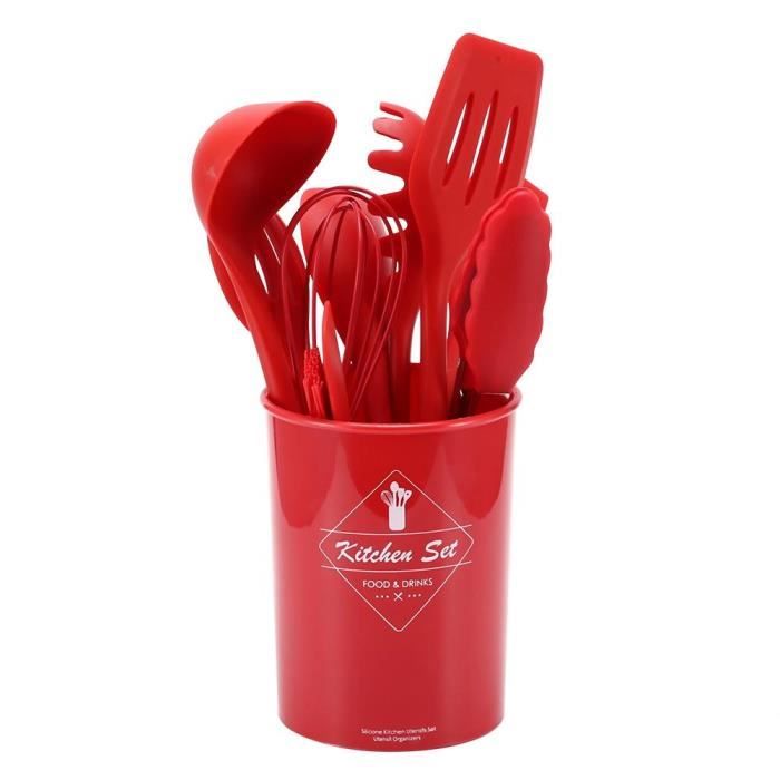 Atyhao Outils de cuisine en silicone 11pcs Ensemble d'Ustensiles de Cuisine en Silicone Outil de Cuisson Antiadhésif Spatule Louche