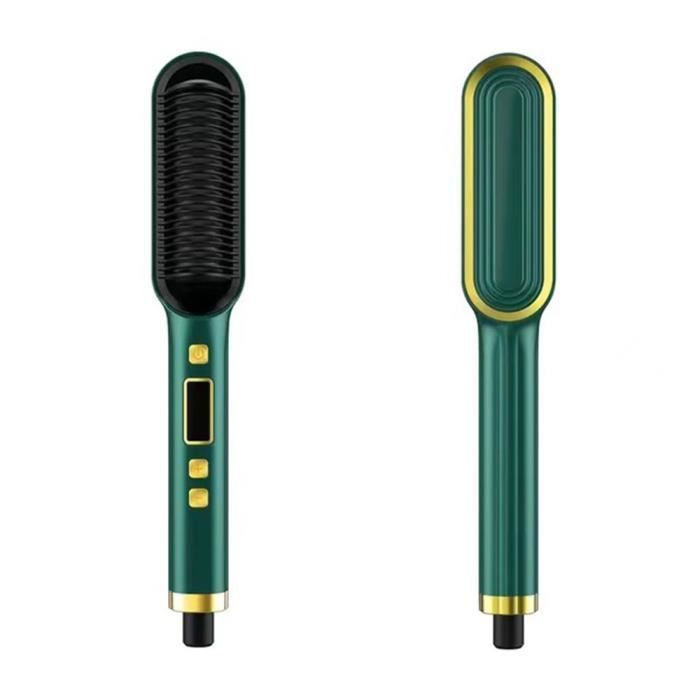 LISSEUR Lisseur Électrique Professionnel 2 En 1 À Ions Négatifs Brosse À Friser Peigne Avec Écran Lcd Outils Pour Boucler With UK