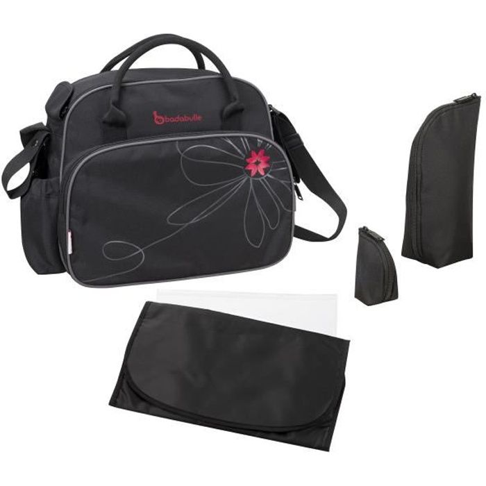BADABULLE Sac à langer Vintage Noir Fuschia
