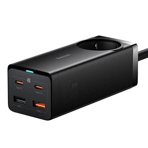 Adaptateur secteur - BASEUS - GAN3 PRO - 65W - 2xUSB + 2xUSB-C - Charge rapide