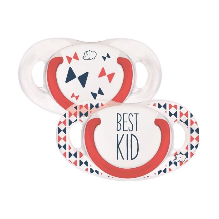 BEBE CONFORT Sucette natural physio silicone - Best kid rebel rules - 6 / 18 mois - Lot de 2