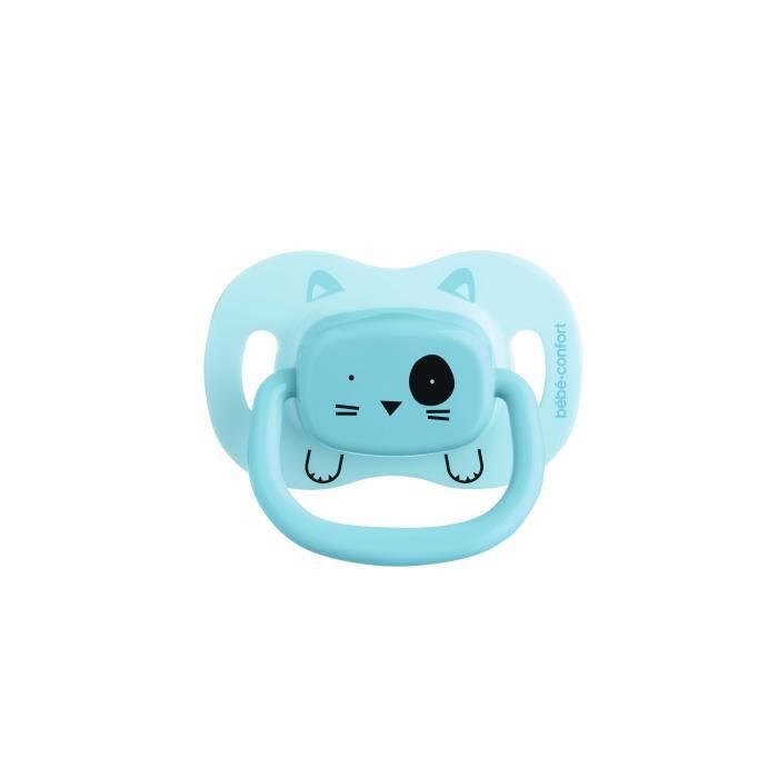 BEBE CONFORT 2 Sucettes Reversible Soothers Silicone 6/18 - Bleu - Minimalist Animals