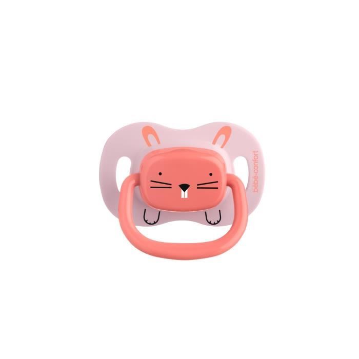 BEBE CONFORT 2 Sucettes Reversible Silicone 0/6 - Rose - Minimalist Animals
