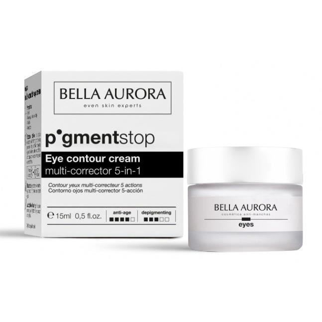 Reduce visiblemente las bolsas y ojeras Bella Aurora Contorno de Ojos Multicorrector Antimanchas es un tratamiento global para el c