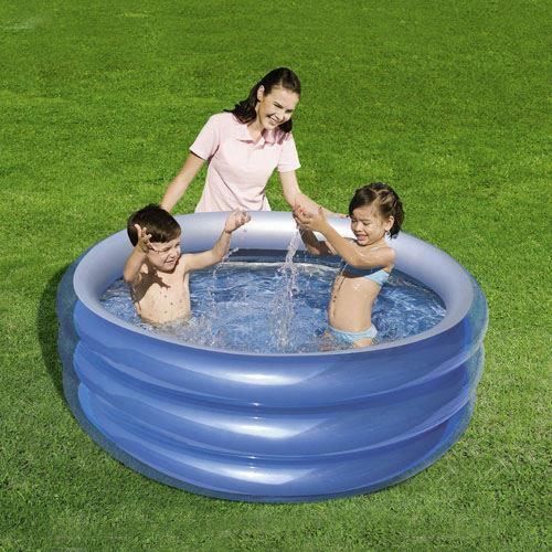 Piscine Gonflable - Bestway - Big Metallic - 150x53 cm - 445 Litres - Bleu Argenté