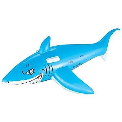 Bouée XXL chevauchable Grand Requin Blanc - BESTWAY - Asymétrique - PVC - Pour Enfant - 183 X 102