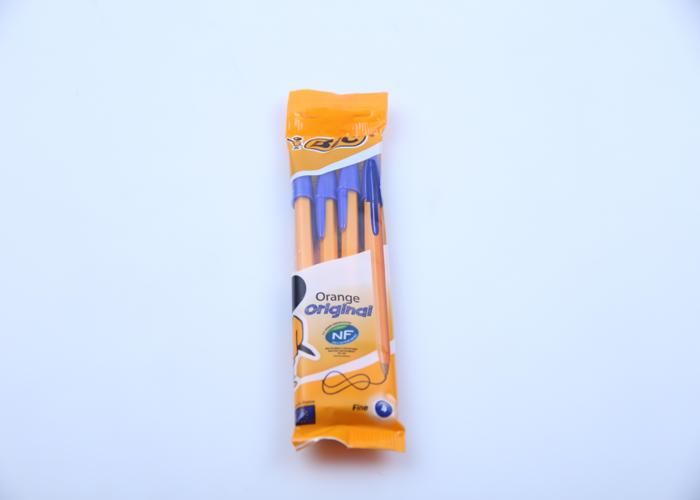 Stylo Bille - BIC - Orange - 4 pièces - Couleur Bleu - Pointe Moyenne - Non Rechargeable