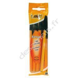 Stylo Bille - BIC - Orange - 4 pièces - Pointe fine - Encre noire - Non rechargeable