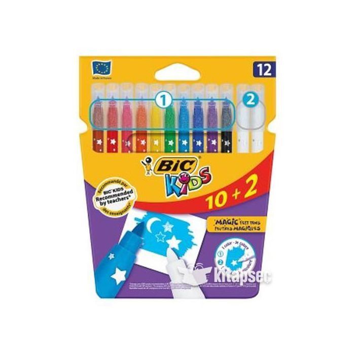 Feutres de coloriage - Non spécifié - 10+2 feutres - Encre effaçable - Pointe moyenne - Capuchon ventilé