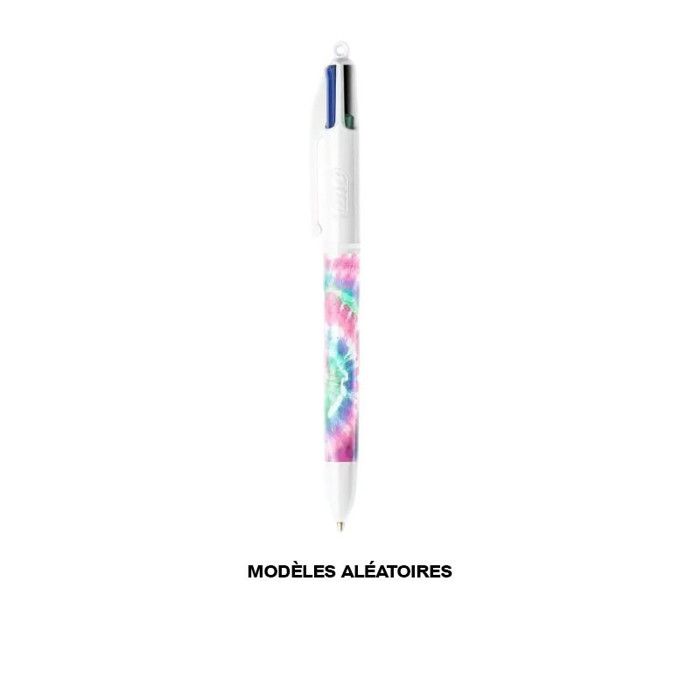 Stylo bille - 4 couleurs - Pointe moyenne - Motifs colorés - BIC