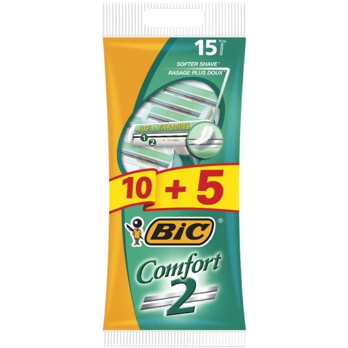 BIC Comfort 2, Vert, 15 pièce(s)