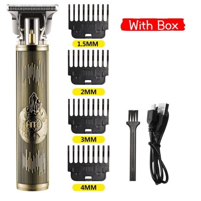 HTC Golden Tondeuse à cheveux électrique de Type T, machine de coiffure, favoris, tondeuse de Contour, rasoir