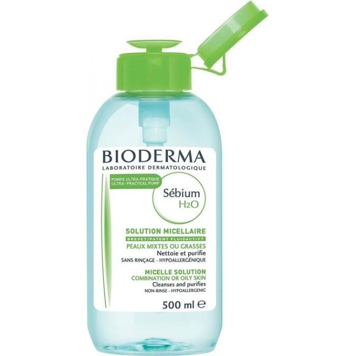 Eau micellaire - Bioderma - Sébium H2O - 500ml - Peaux mixtes - Sans parfum
