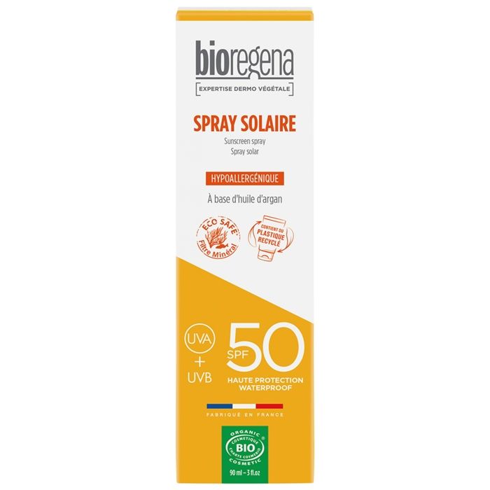 Spray Solaire - Bioregena - SPF50 - 90ml - Texture légère - Hypoallergénique