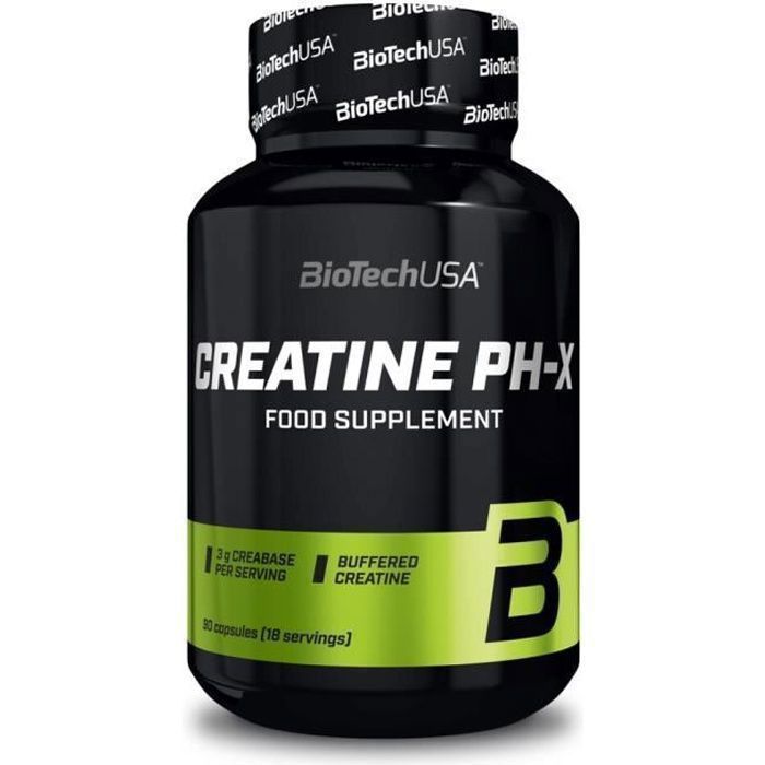 Créatine Kre-Alkalyn® BioTech USA - Creatine pH-X - 90 Gélules