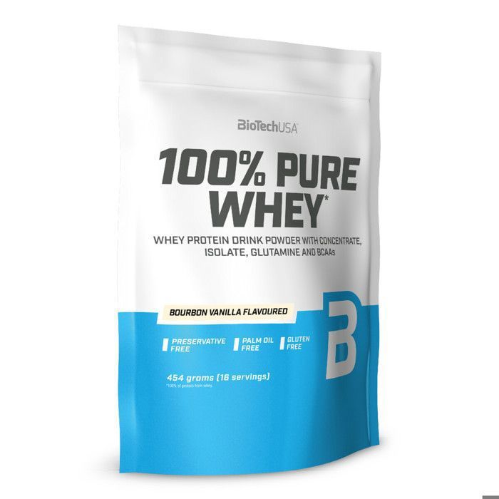Whey concentrée BioTech USA - 100% Pure Whey - Bourbon Vanilla 454g